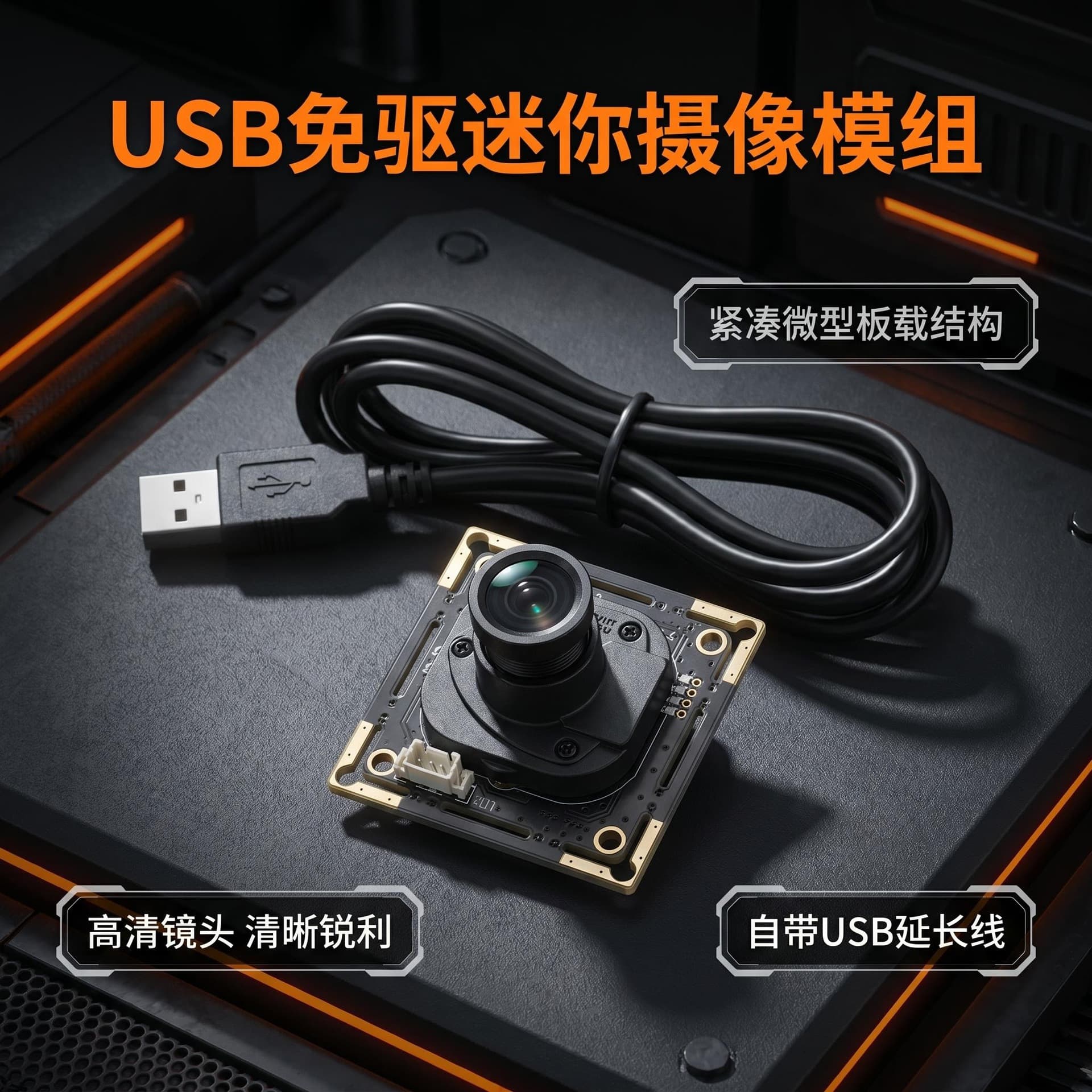 USB Plug-and-Play Camera Module Mini Surveillance Camera Vehicle USB Agricultural Machinery Mini Camera