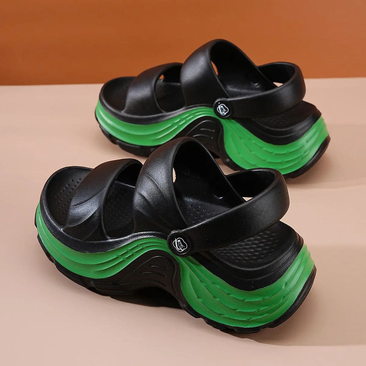 Thick Sole Slide Sandals for Women Summer Outdoor One-Strap Platform Beach Shoes Non-Slip 7CM Height Increase Leg-Lengthening Casual Sandals