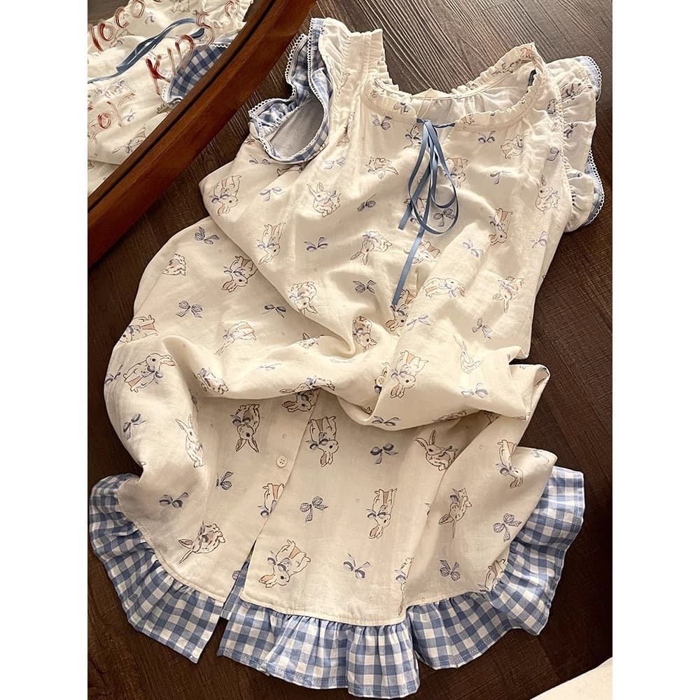 Cloud Cotton Nightdress for Women, Summer Plus-Size Long Pajamas, High-End Loungewear, Suitable for Outdoor Wear, Cross-Border Wholesale