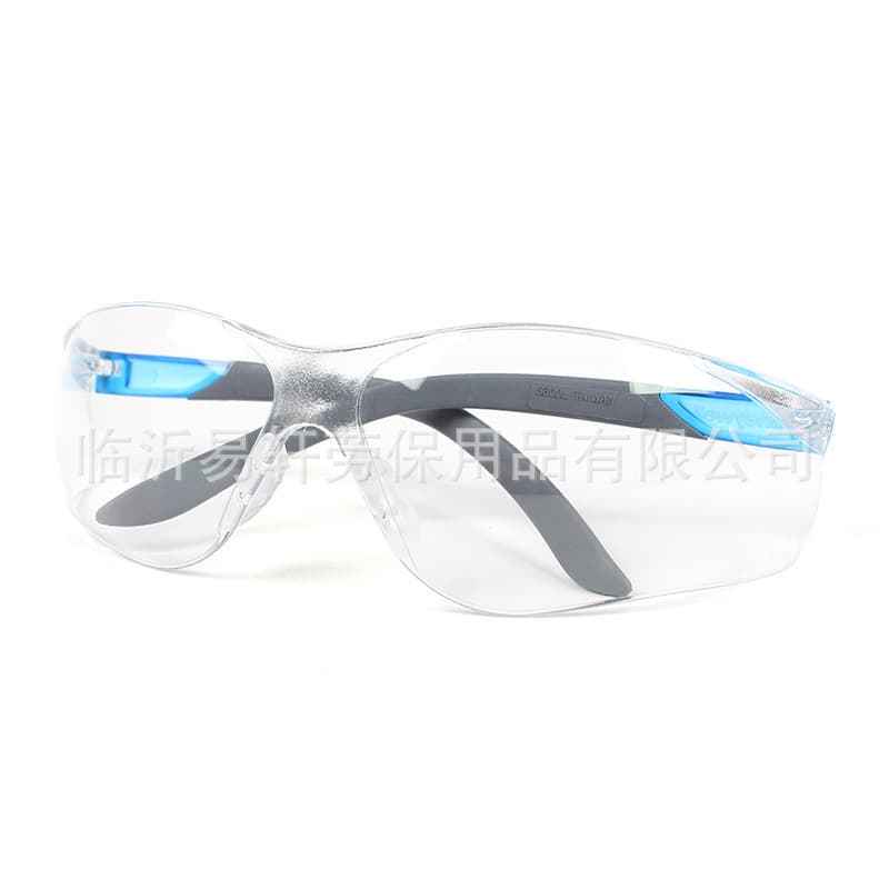 Honeywell S300L Glasses, Model 300310 Goggles, Gray-Blue Frame with Clear Anti-Fog and Scratch-Resistant Lenses