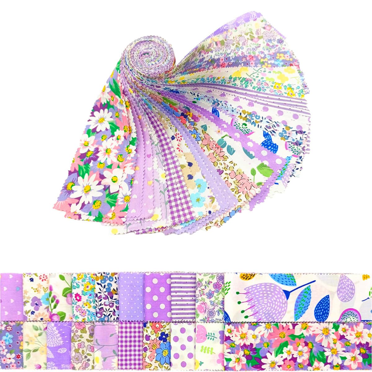 40-piece purple cross-border trade quilted patchwork fabric strip kit