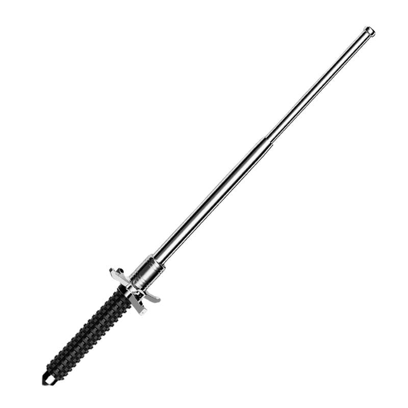 Self-Defense Telescopic Baton with Handguard, Three-Section Alloy Steel Quenched Craft for Protection