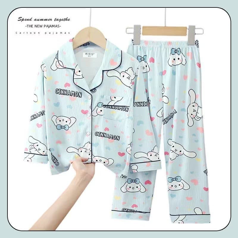 2024 New Girls Pajamas Spring and Autumn Children Girls Long Sleeve Autumn Style Middle-aged Princess Fashionable Home Clothes for Outerwear