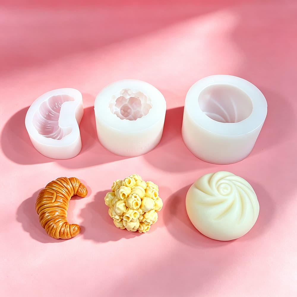Single Croissant Large Bun Silicone Mold, Popcorn Croissant Chocolate Baking Tool, Plaster Pinch Mold