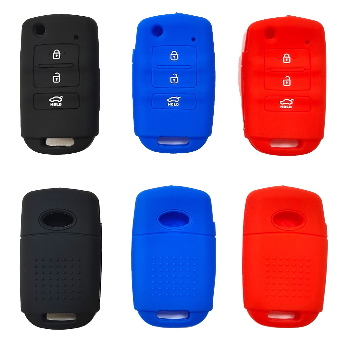 Silicone Case for Imported Kia K7 Folding 3-Button Key Cover, Hyundai Sorento K900 Cadenza Hollow Style
