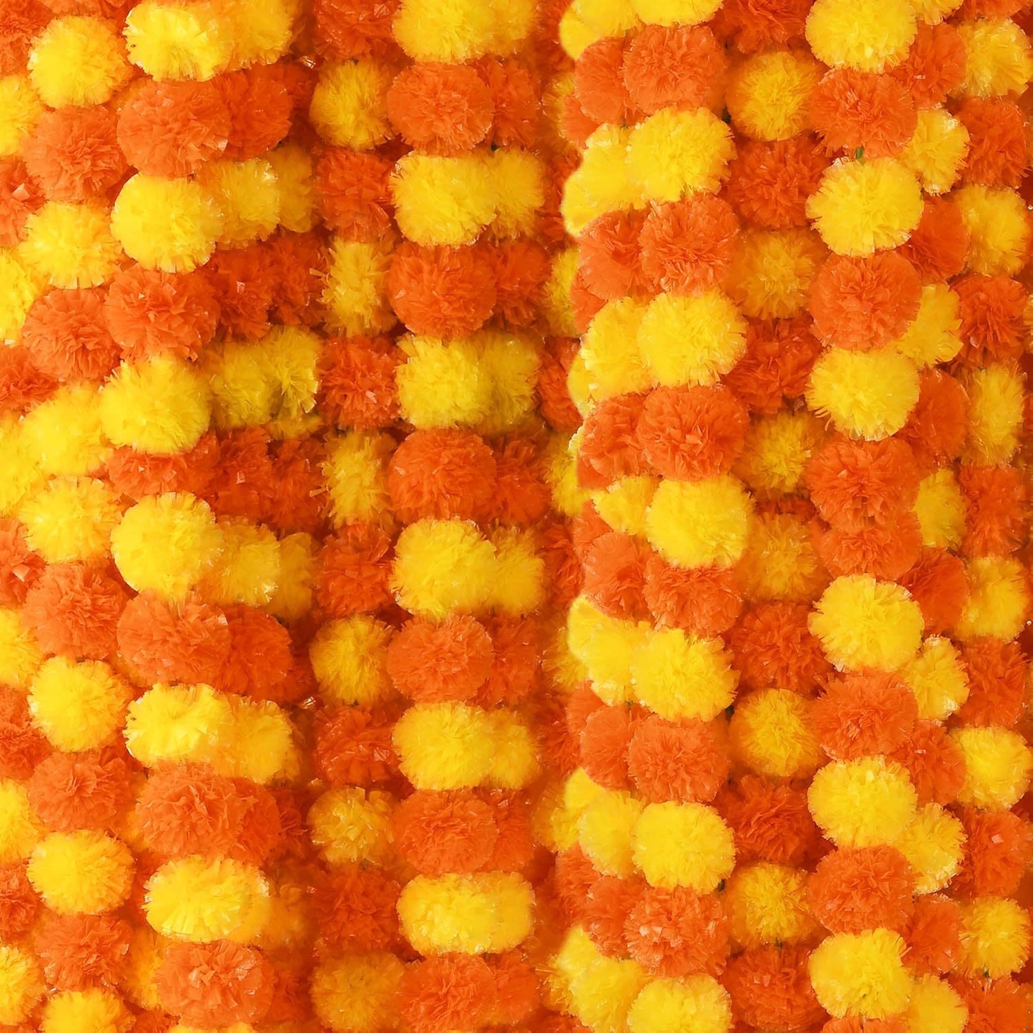 Cross-border new marigold flower string Indian wedding decoration flower string Mexico Day of the Dead plastic decorative flower string