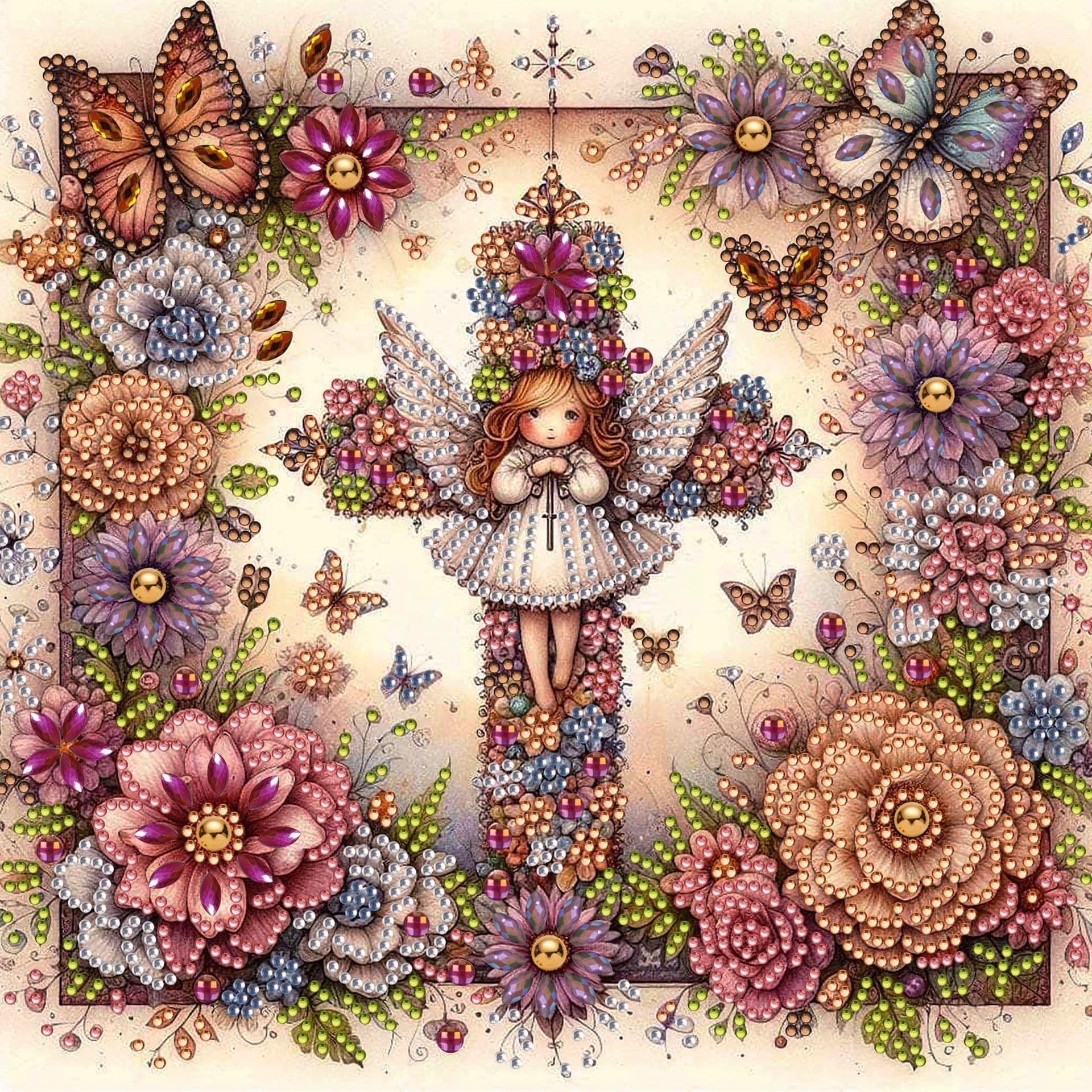 Adult Special Shape Diamond Painting Kit, 5D Cross Crystal Rhinestone Diamond Art Kit
