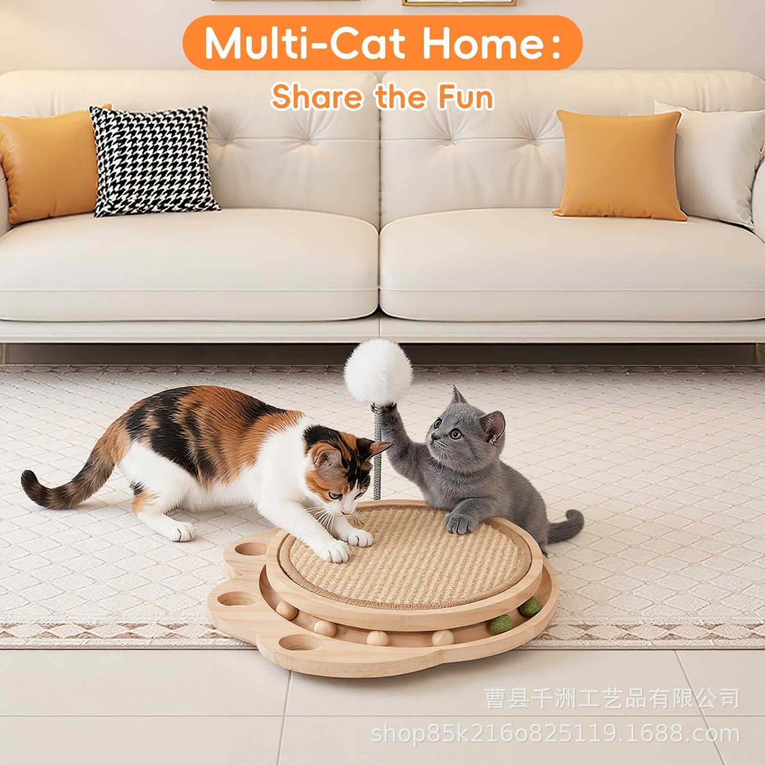 Cross-border Wooden Cat Scratcher Indoor Wooden Cat Nail Grinder Solid Wood Cat Scratching Board Wooden Pet Scratcher