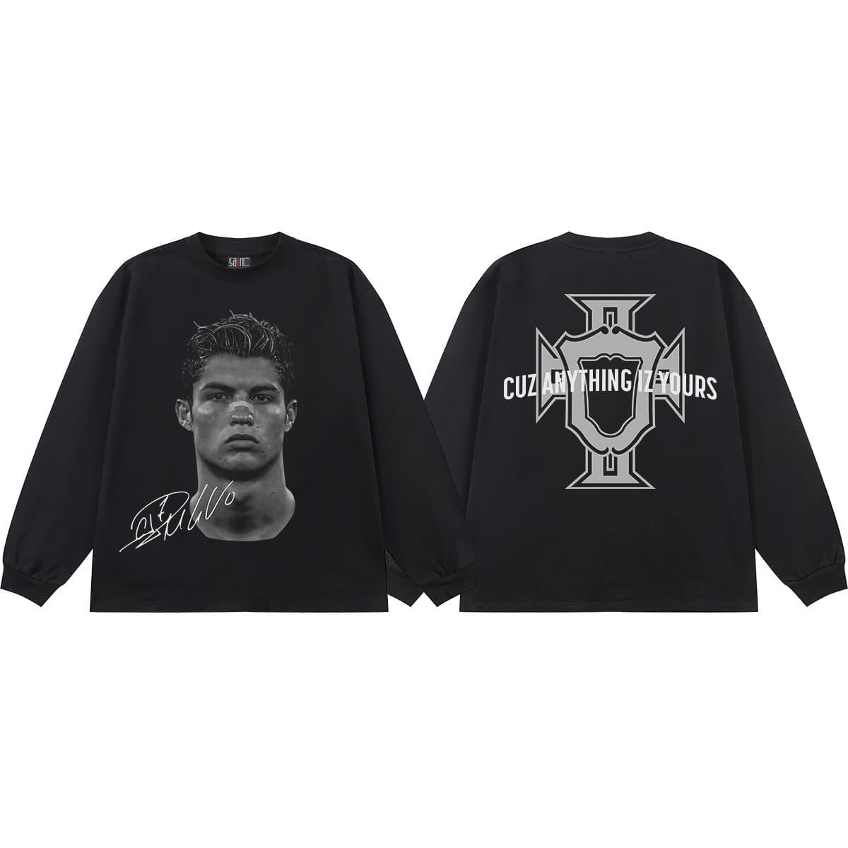 Cross-border 2025 Cristiano Ronaldo heavyweight short-sleeve T-shirt 300g DTG print unisex American vintage streetwear vintage trendy