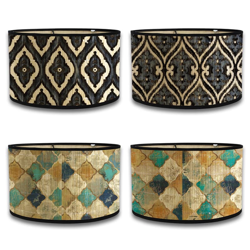 Home decoration lighting accessories table lamp lampshade living room chandelier bamboo woven lampshade bedroom bedside lamp printed lampshade