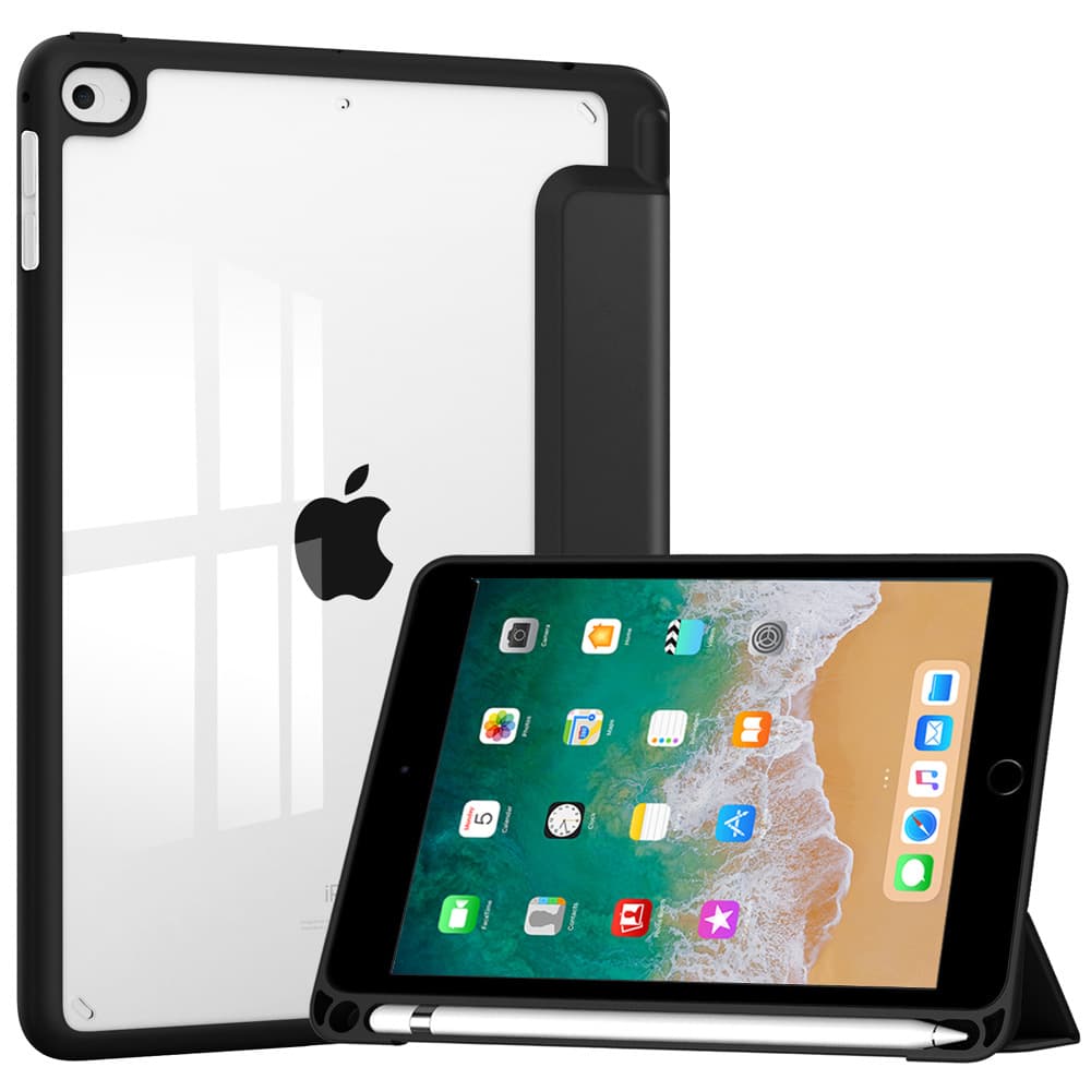 Compatible iPad 9.7-inch Tablet Case iPad Air 9.7 Acrylic with Pen Holder TPU Soft Shell
