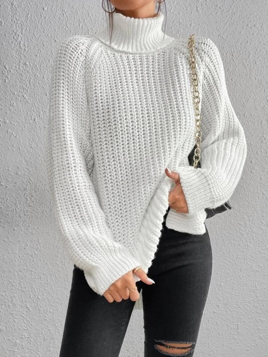 New cross-border Wish high-neck knitted mid-length cardigan, soft and comfortable French style women's sweater dress