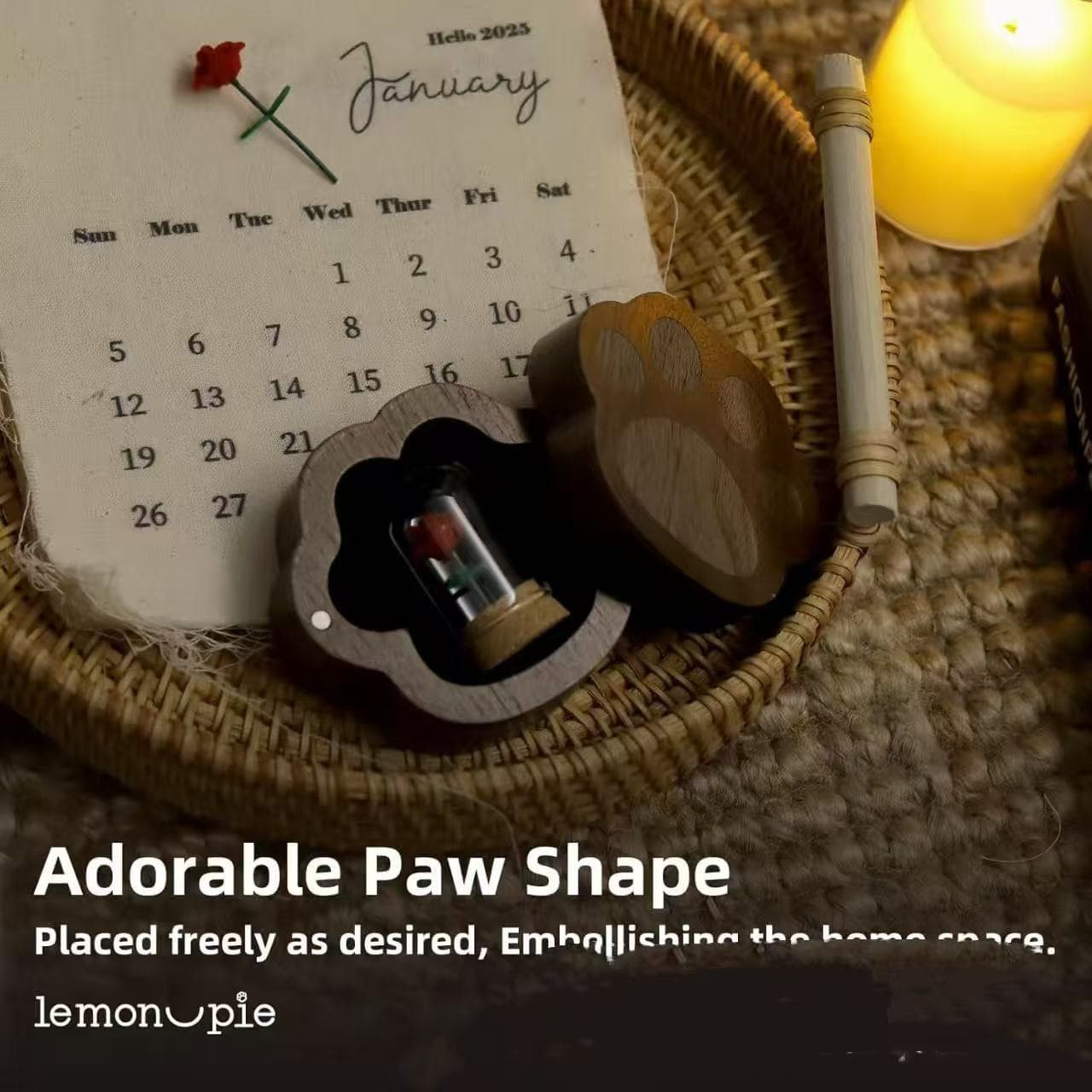 Wooden Dog Paw Print Urn Small Pet Whisker Keepsake Collection Box Pet Supplies Funeral Cremation Ash Container