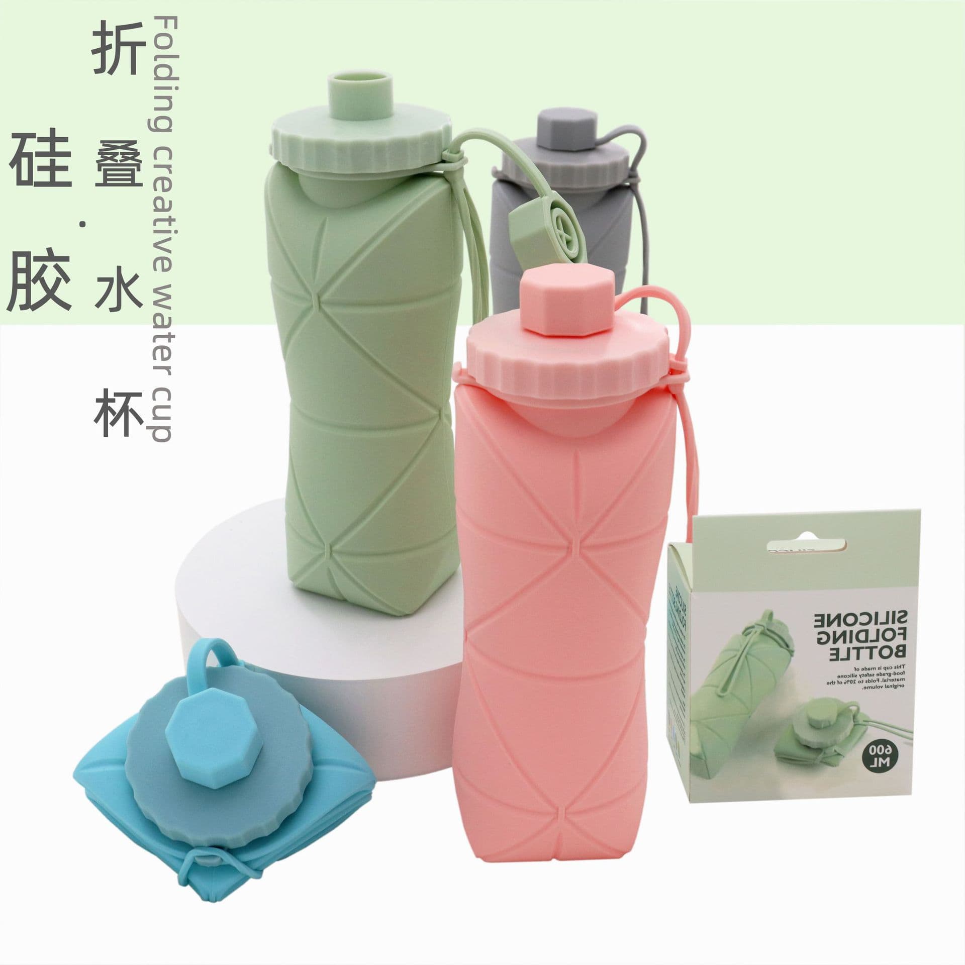 Silicone Collapsible Creative Sports Water Bottle Portable Large Capacity Multifunctional Water Bottle for Home and Travel