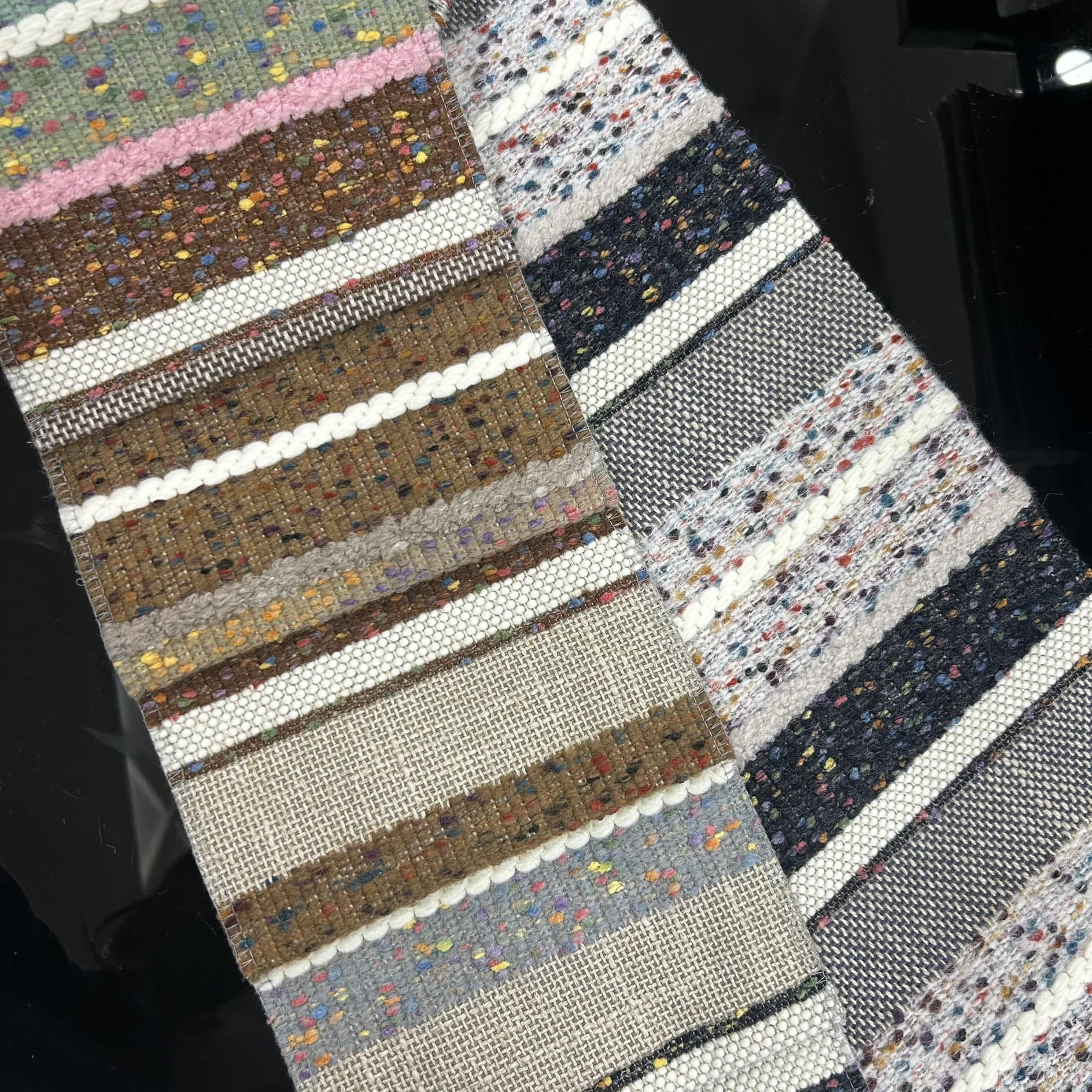 Cotton-Linen Candy-colored Stripe Wool Loop Cashmere Fabric for Sofa, Pillow, and Soft Furnishing Material