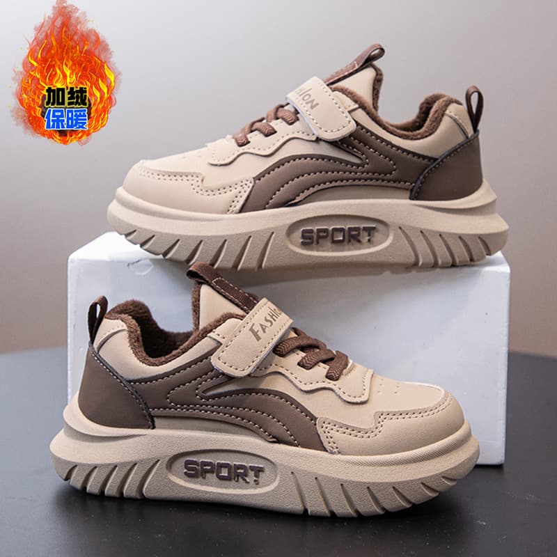 Children's Board Shoes Fleece-Lined Boys' Casual Shoes Winter 2025 New Thick Cotton Kids' Shoes Versatile Warm Running Shoes