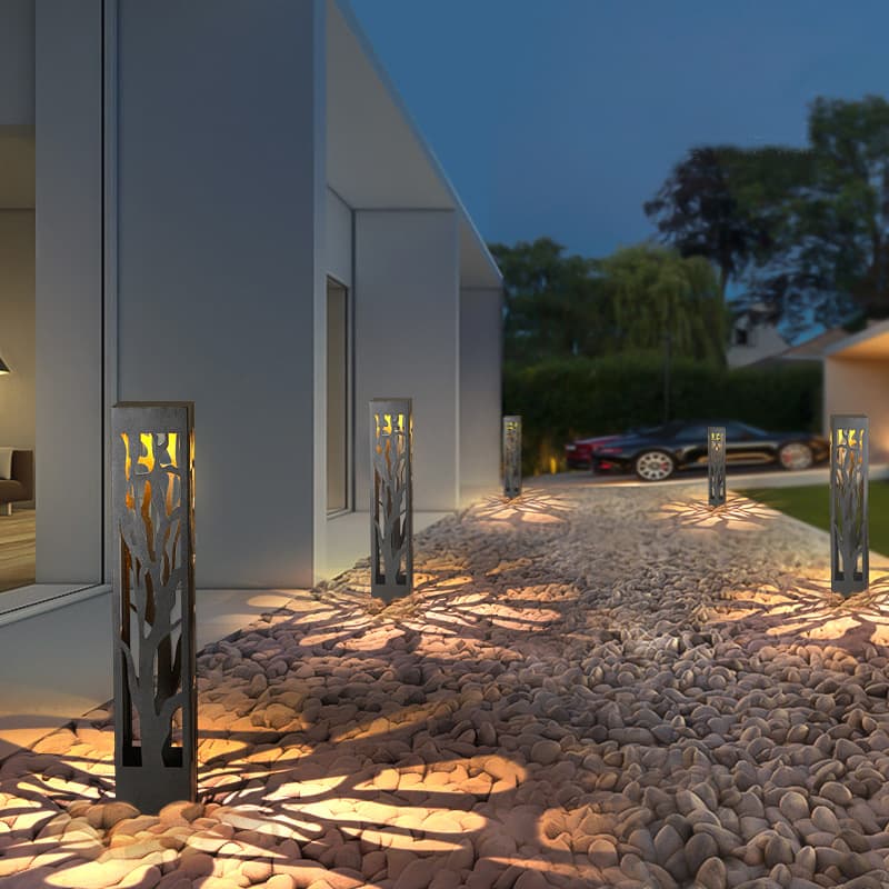 Solar Hollow Ground Insert Light, Solar Hollow Lawn Light Leaf Cutout Stake Light, Factory Direct Source