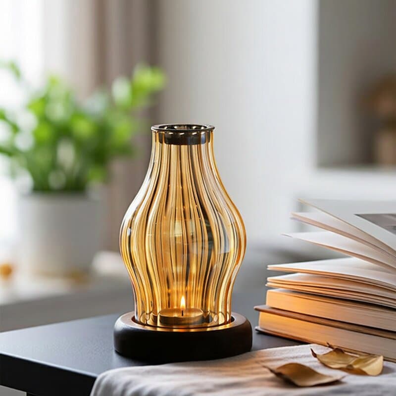 Chinese Incense Burner, Glass Incense Burner, Natural Agarwood Sandalwood Incense Burner Candle Aroma Lamp