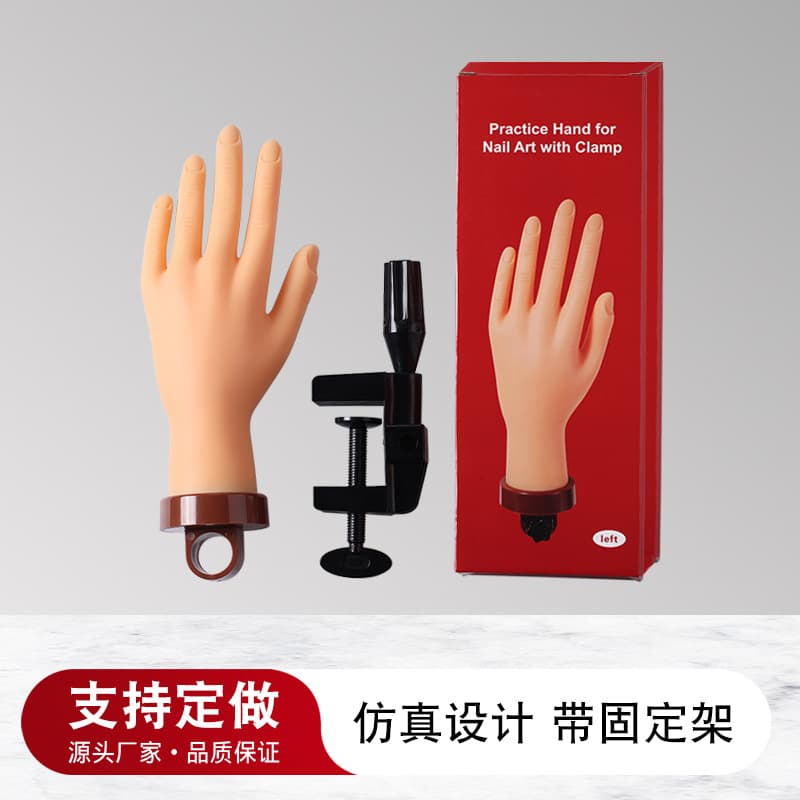 Nail Art Practice Hand, Mannequin Hand for Nail Practice, Bendable Fingers, Male Hand, Male Hand Stand