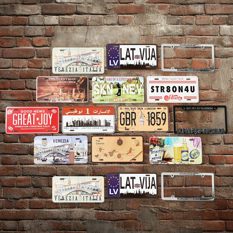 American Retro Tin Sign License Plate Wall Decor Bar Cafe Decoration Blank Plate Wall Hanging License Plate Wholesale