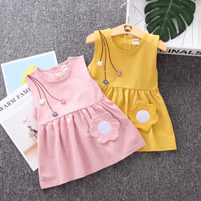 Cotton Baby Girl Dress Summer Spring Kids Clothing for 1.5 to 3+ Years Old