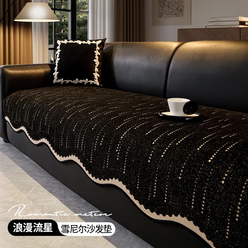 All-Season Chenille Sofa Cover 2026 New Model Luxury High-End Straight Row Non-Slip Leather Cushion Cross-Border