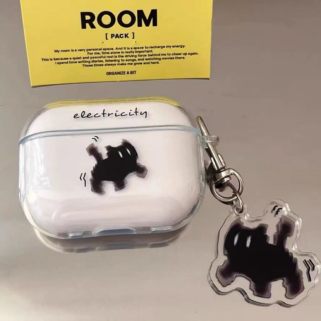 Scared black cat design case for AirPods 4, AirPods Pro 3rd gen, Apple Bluetooth earphone case