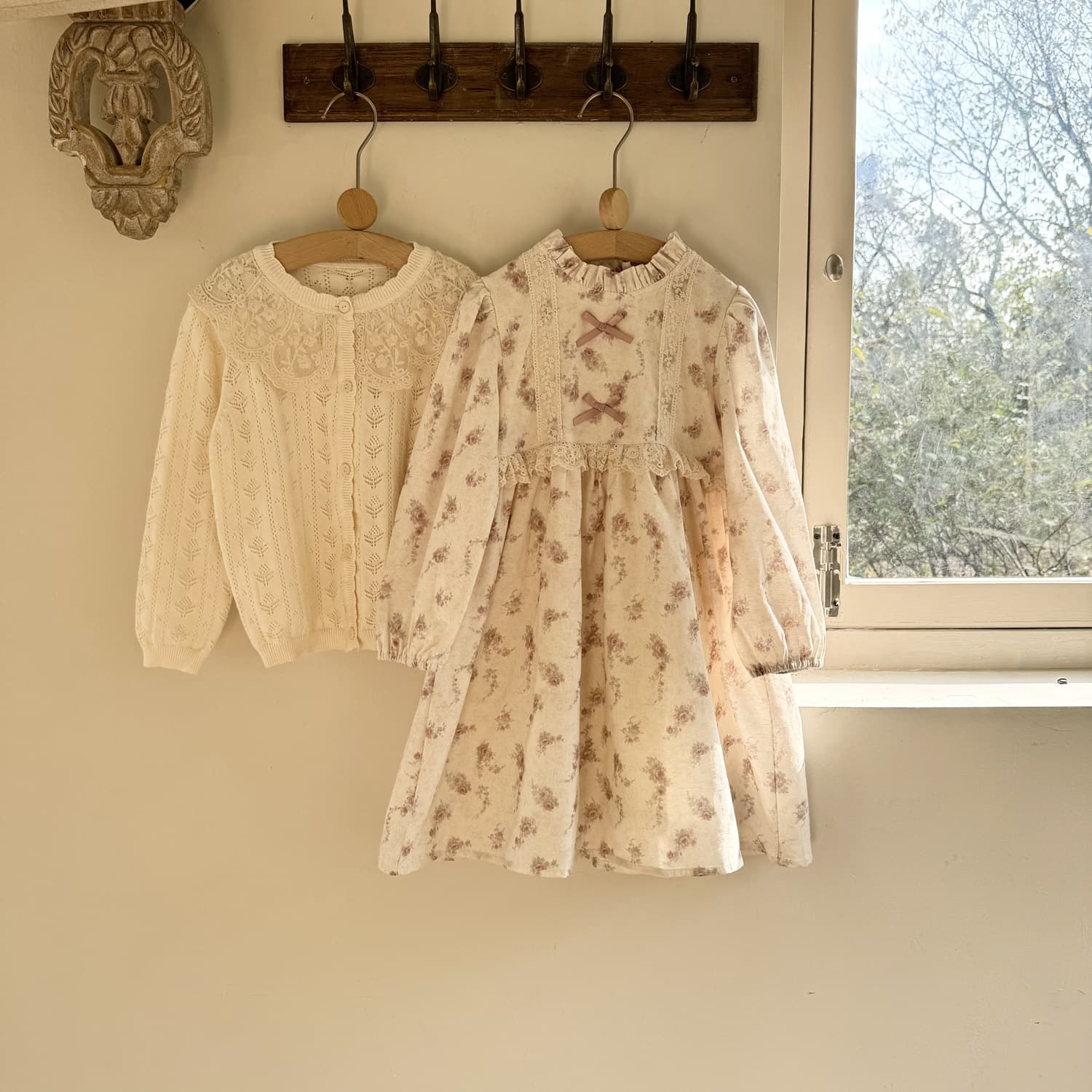 2025 Spring New Girls Floral Dress Korean Retro Baby Printed Dress Cotton Printed Girls Skirt