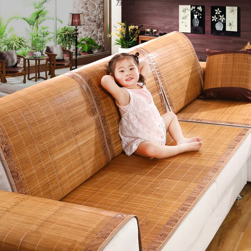 Bamboo Mat Sofa Cushion, Summer Cooling Mat, Sofa Seat Cushion, Universal Sofa Towel, Backrest Cushion, Summer Cooling Pad