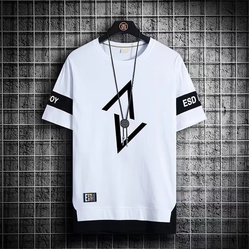Round neck simple tops men's T-shirts trendy casual summer short-sleeved T-shirts for men young men's clothes half-sleeved