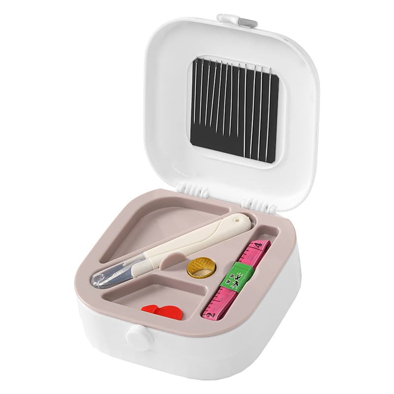 Magnetic New Luxury Cream Style Sewing Box, High-End Quality Home Mending Tool Set Storage Box