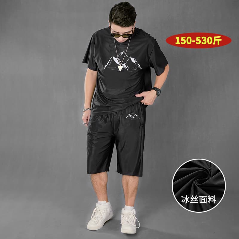T6005T-shirt-D7005B ice silk shorts-C8005B ice silk trousers versatile casual suit