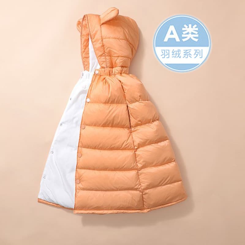 Children's Down Cape Poncho Thick Long Style for Boys and Girls Autumn Winter Baby Going Out Wrap Coat