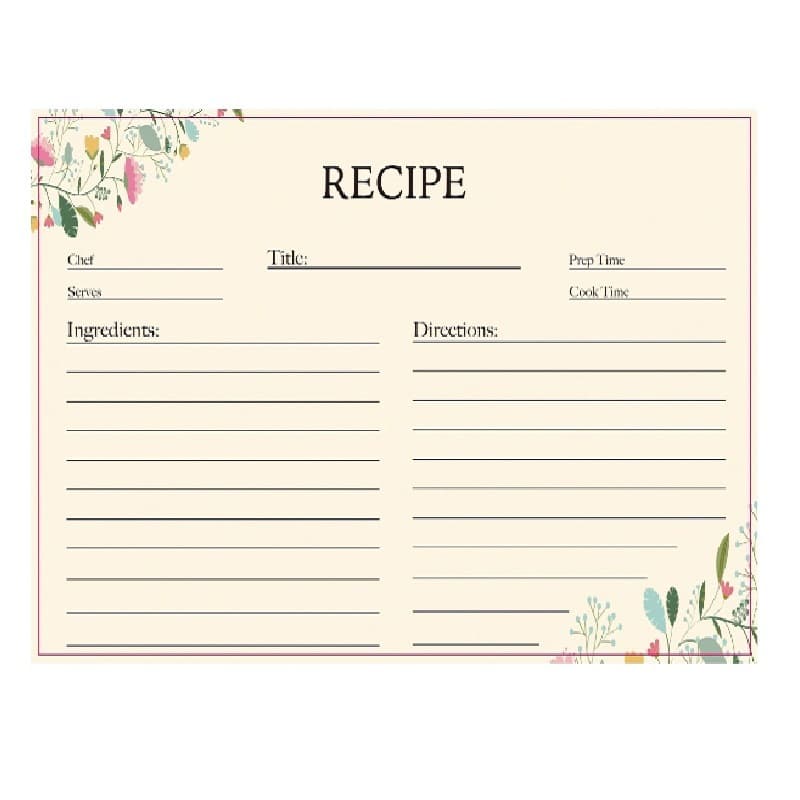 RECIPE recipe card food material ingredient record card