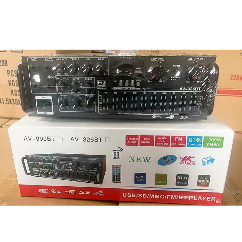 High Power Home Use Karaoke Machine 12V 220V Bluetooth EQ Equalizer Car Outdoor Two-Way Amplifier Consumer Electronics