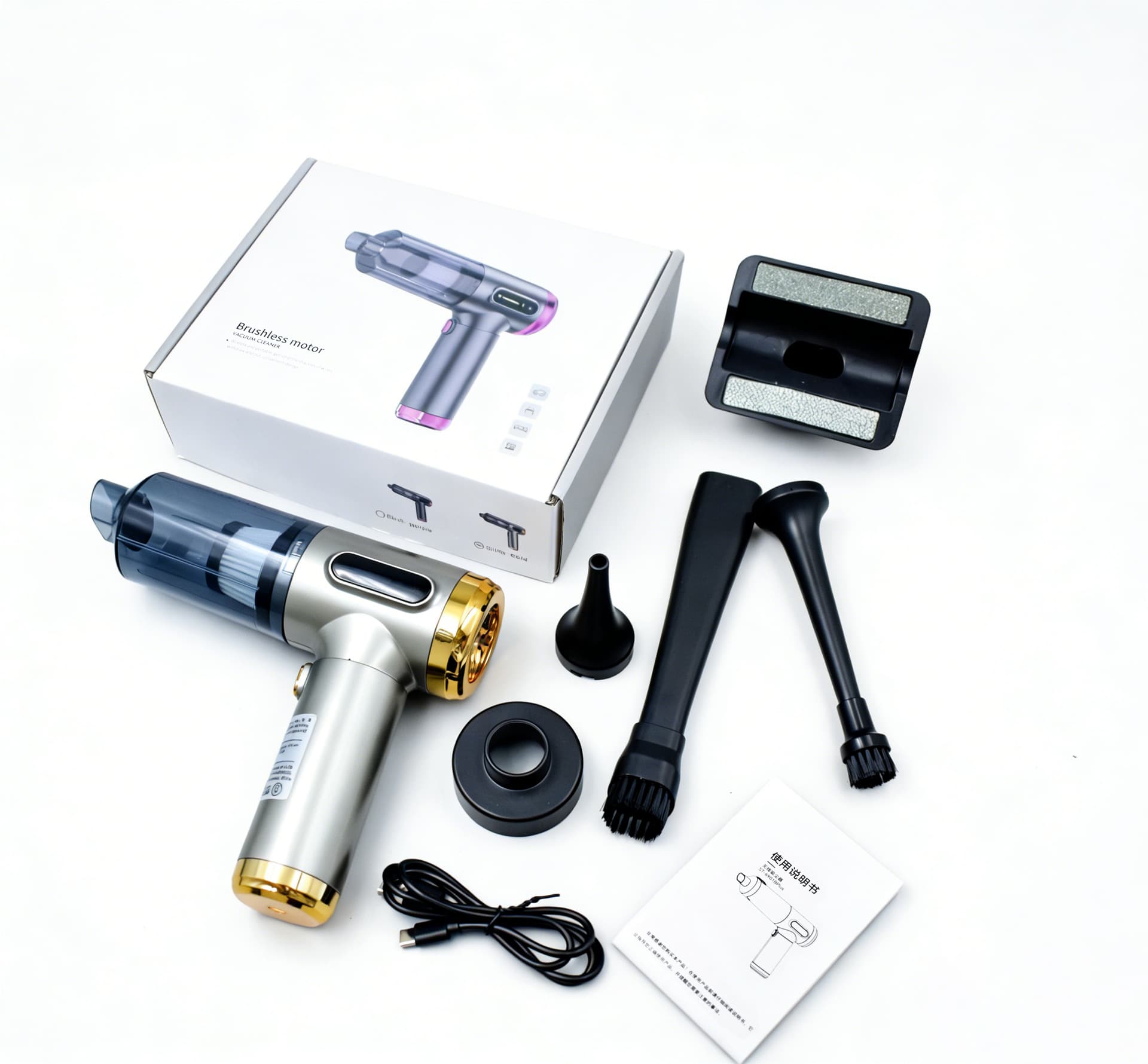 Cross-Border Car Vacuum Cleaner for Household Use, High Suction Power, Super Strong, Small Handheld Mini Vacuum