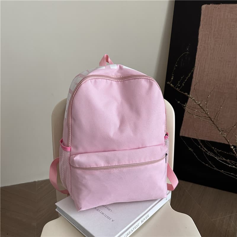 Korean schoolbags for primary school students ins simple and lightweight campus backpack high-looking solid color versatile small backpack for girls