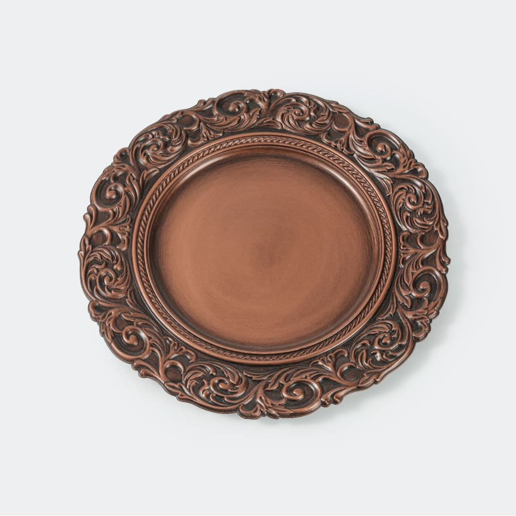 Cross-border Western Restaurant Premium Decorative Charger Plates Luxury Plastic Charger Plates for Foreign Trade Factory Sample