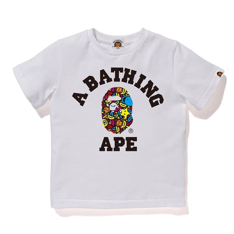 New Cross-Border Children's Fashion Brand BAPE Ape Head Pure Cotton T-Shirt Toddler Round Neck Casual Baby Short Sleeve