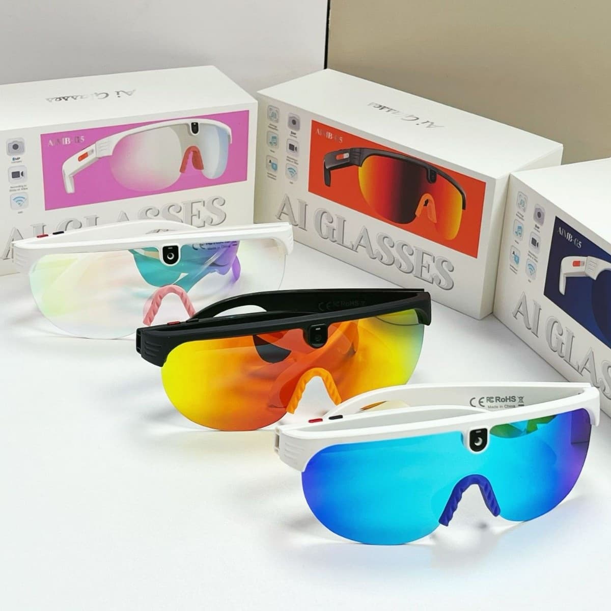 AIMB-G5 Smart Glasses Outdoor Sports 800W Pixel Camera Photo Recognition Calling AI Translation Voice