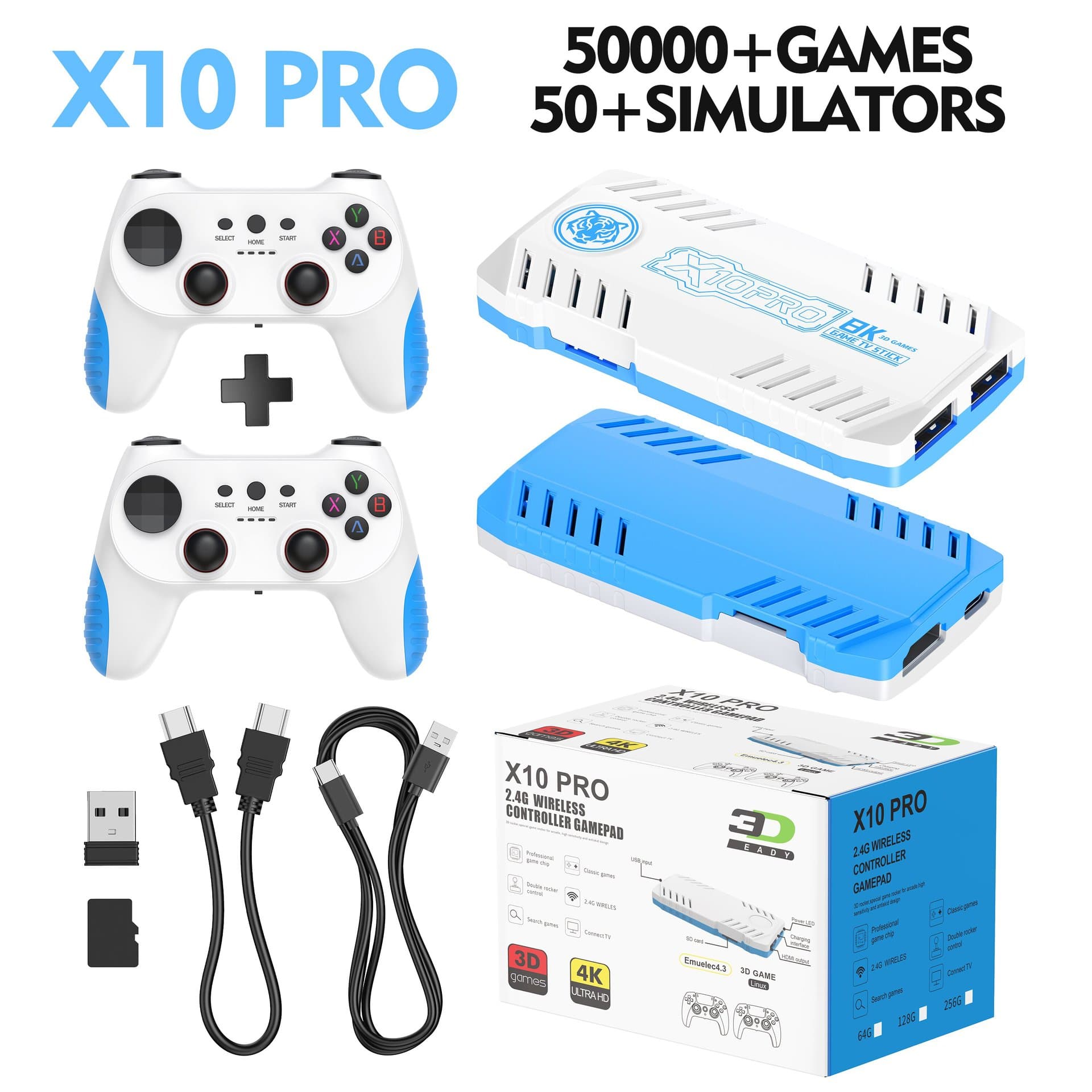 New Cross-Border X10 PRO Game Console Dual-Player Wireless HD TV Game Console for Home Use