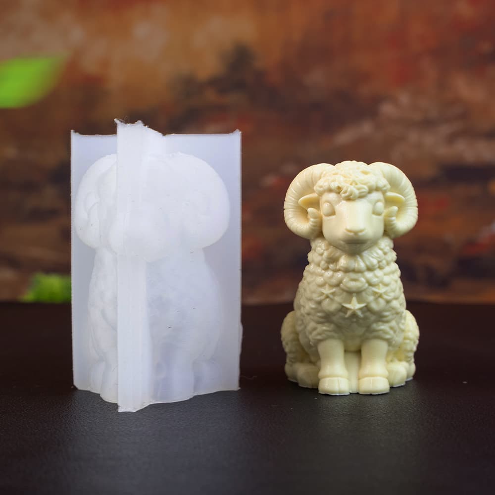 Goat Mold Aromatherapy Candle Silicone Mold DIY Animal Sheep Handmade Soap Plaster Ornament Mold