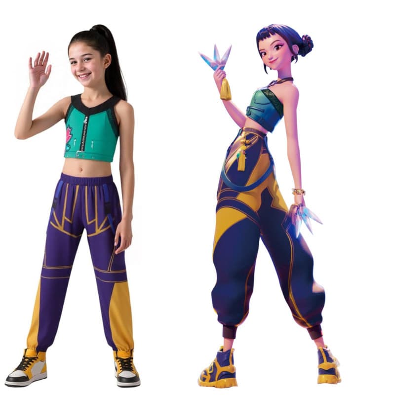 New Cross-border European and American Style Girl Devil Hunter Pop Singer Halloween Costume Stage Outfit Set