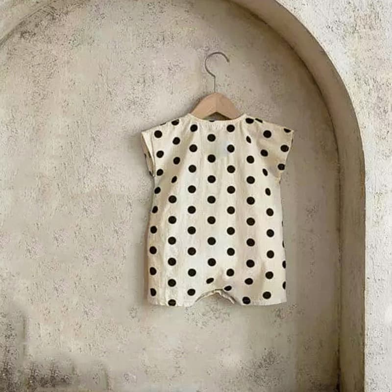 Baby Sleeveless Summer Bodysuit Infant Polka Dot Plaid Three-Button Romper, Baby Boy Girl Cotton Bodysuit