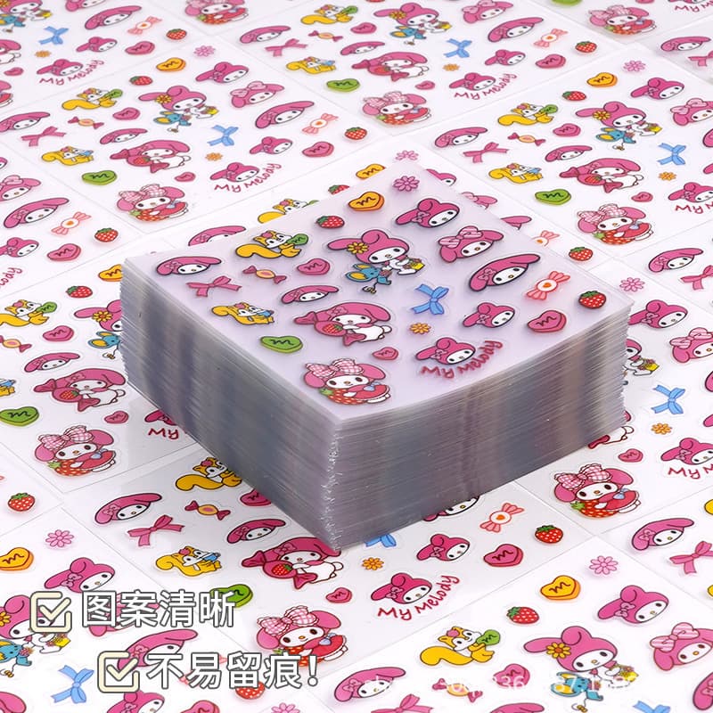 Sanrio pvc stickers creative cartoon cute Kuromi Hello Kitty children's handbook Gu card sticker water cup