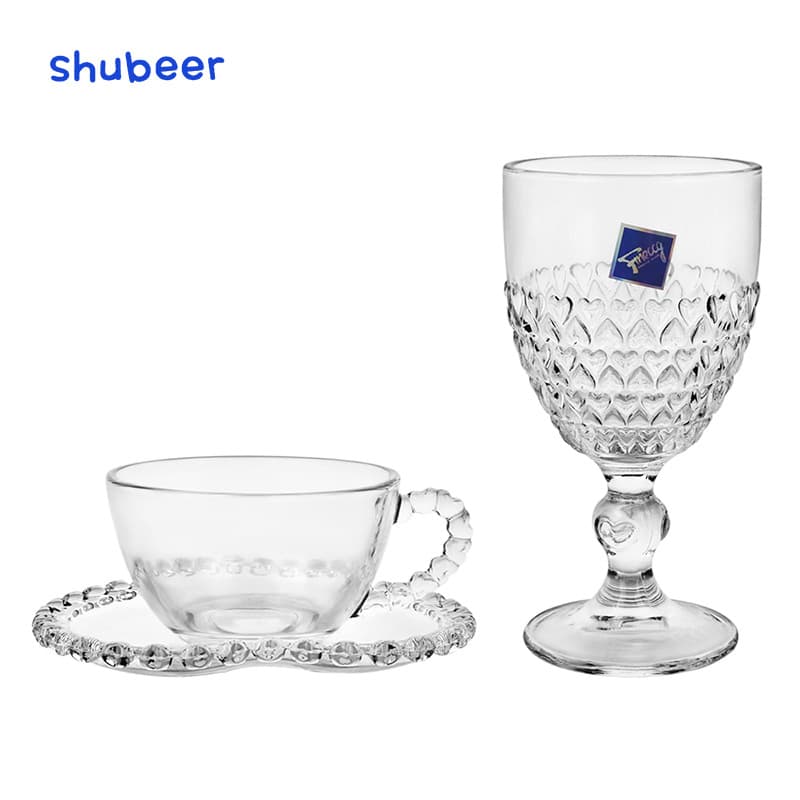 ins love peach-shaped handle coffee cup and saucer afternoon tea flower tea cup home peach heart embossed goblet red wine cup