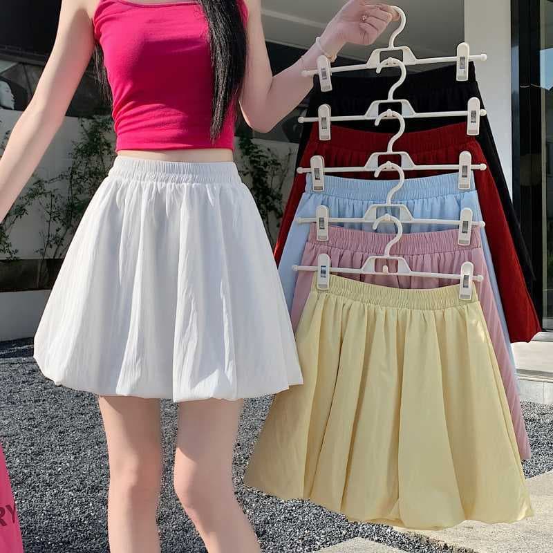 Real Shot of Plus-Size Women's Clothing 2026 Spring/Summer Dopamine Six-Color Half Skirt, Pumpkin Safety Shorts, Bubble Skirt, Short Skirt for Women