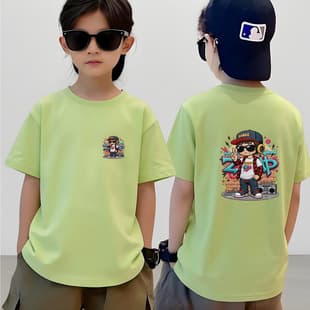 Boys T-Shirt Summer 2026 New Style Pure Cotton Kids Short Sleeve Baby Clothes Round Neck Half Sleeve Top for Older Children