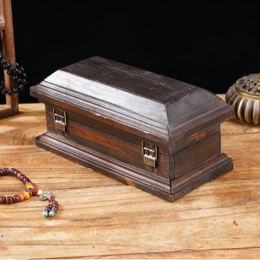 Vintage Distressed Solid Wood Storage Box, European Style Desktop Jewelry Organizer, Mystery Room Photography Decorative Prop