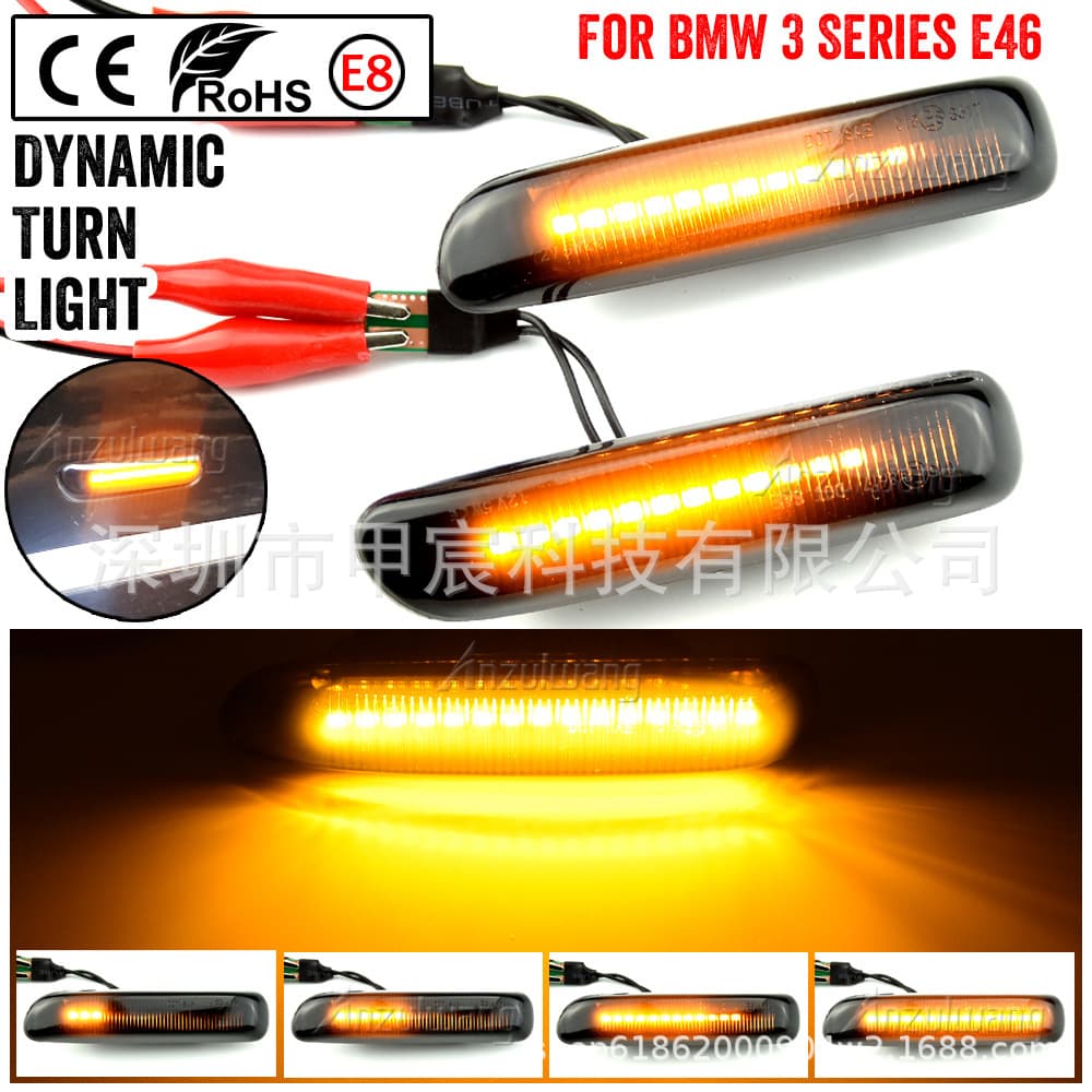 For BMW 3 Series E46 1997-2001 Sequential Side Fender Light Turn Signal Lamp